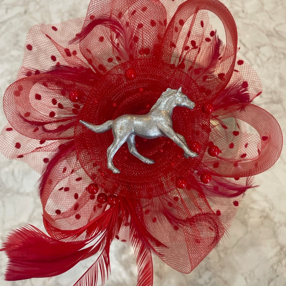 Fascinator Hat for Kentucky Derby with Headband Mesh Flower Feathers Hair Clip